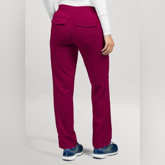 Women’s scrubs, Willow Brook Bella Pull On Cargo Pant, red wine color. Size S - Picture 2 of 6